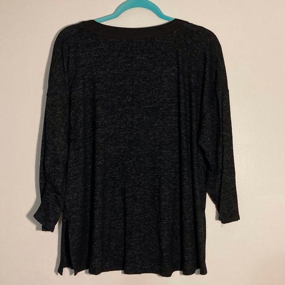 Donna Karan Sleepwear Sleep Top | Size M | 3/4‎ Sleeve | Relaxed Fit | Charcoal - Picture 2 of 7